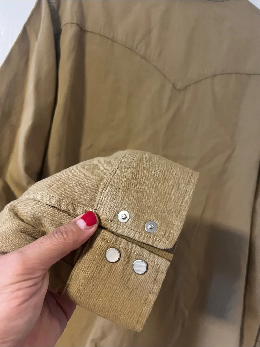NWT Levi’s Men’s Classic Western Pearl Snap Flannel Shirt Tan Beige Size XXL